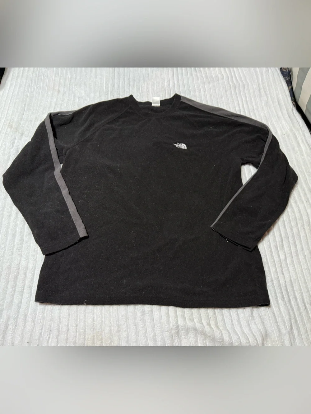 The North Face Black Crewneck fleece with Gray Trim